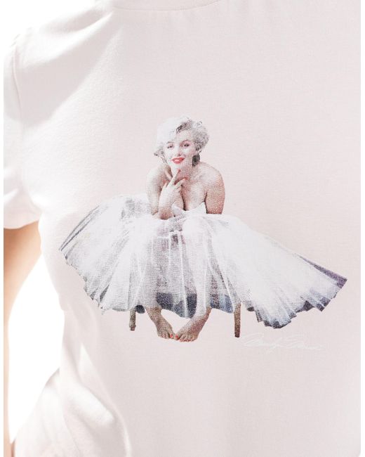 ASOS White Baby Tee With Marilyn Monroe Licence Graphic