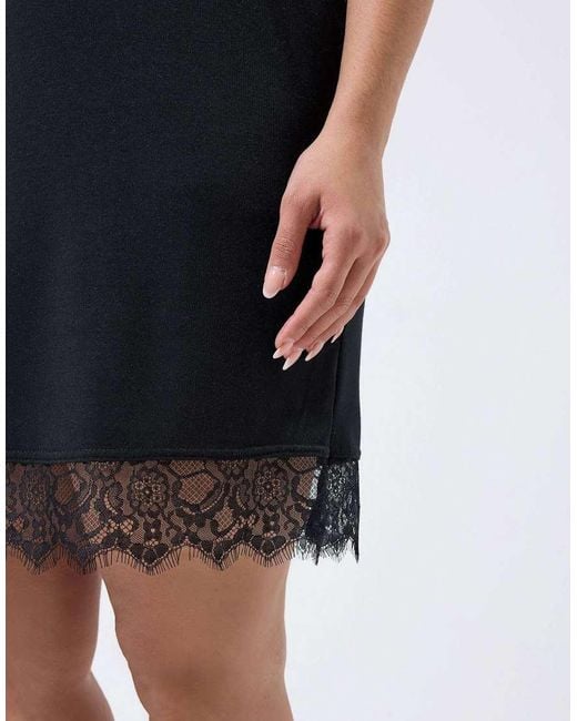 Yours Clothing Blue Lace Trim Mini Dress