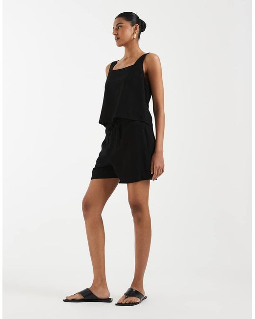Vero Moda Black Sleeveless Top With Button Back Detail Co-ord