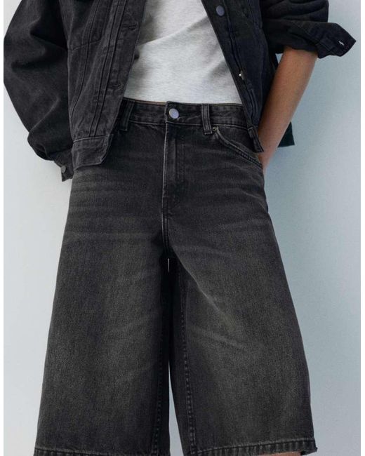 Pull&Bear Black Low-rise Jorts
