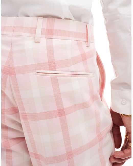 Viggo Pink Eriksen Checked Suit Trousers for men
