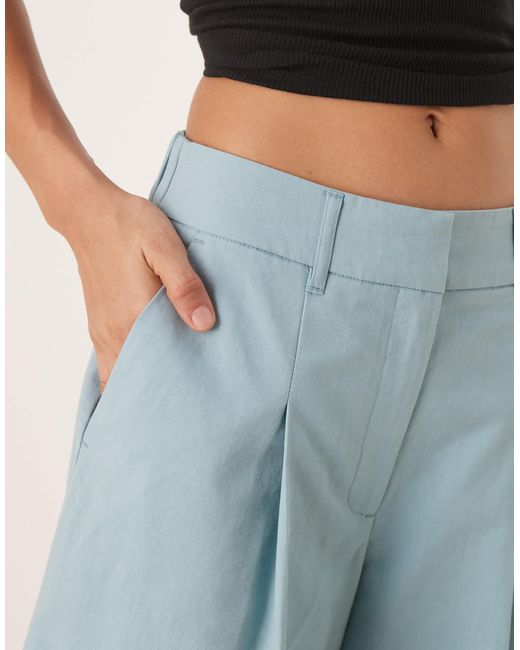 ASOS Blue Longline Pleat Front Safari Shorts