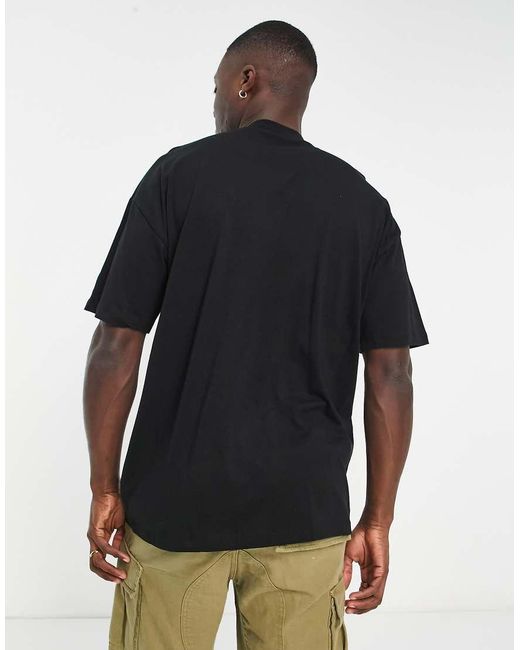 New Look Black Oversized Turtle Neck T-Shirt for men