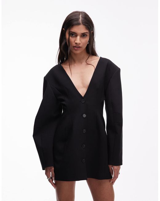 ASOS Women's Black Moulded Hip Tailored Mini Dress