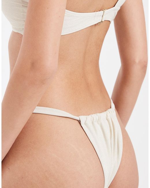 Pieces Natural String Side Bikini Bottoms