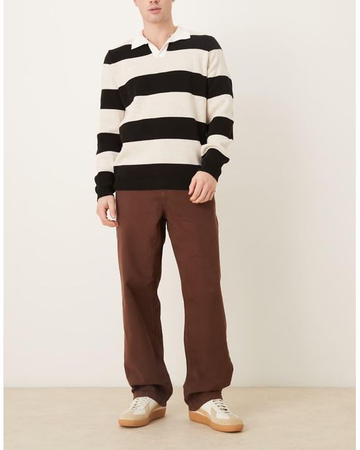 ASOS Brown baggy Twill Trouser for men