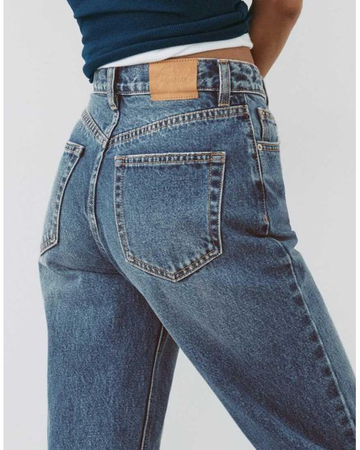 Pull&Bear Blue High Waist Mom Jeans