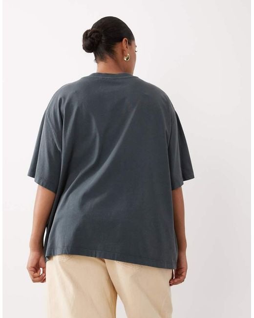 ASOS Blue Asos Design Curve Oversized T-shirt With Maui Flower Graphic