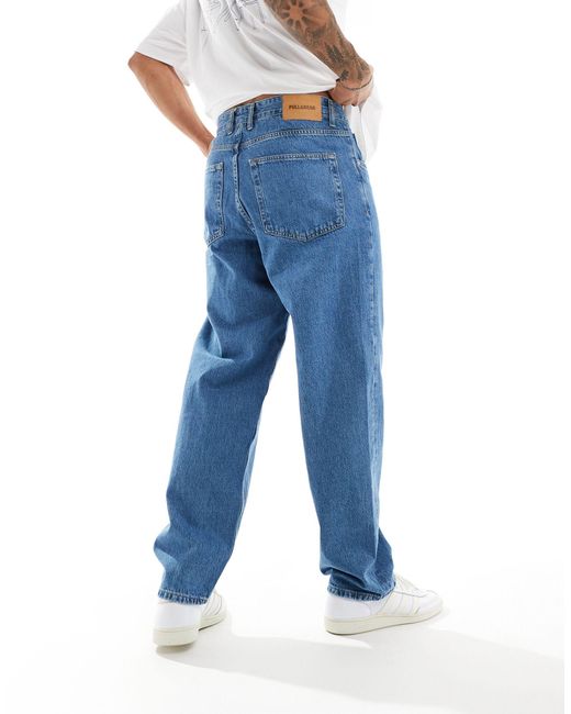 Pull&Bear Blue baggy Fit Jean for men