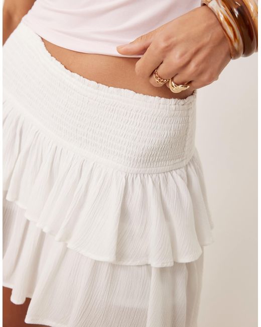 Stradivarius Natural Str Layered High Waist Skort