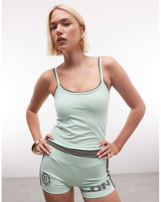 Collusion Green Sporty Double Layer Cami Top Co-ord
