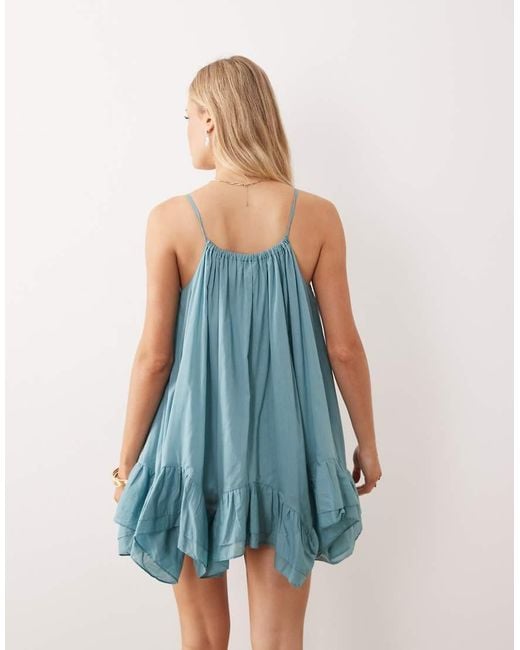 Iisla & Bird Blue Hanky Hem Mini Dress