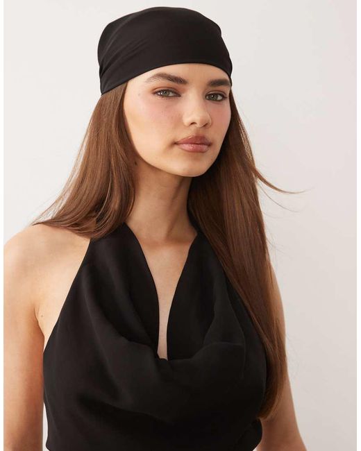 ASOS Black Halterneck Tie Back Top With Bandana