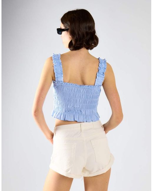 Glamorous Blue Smocked Top