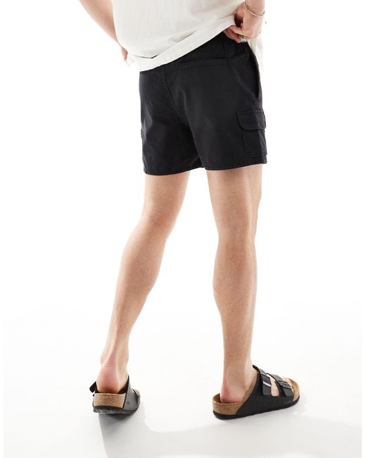 ASOS – schmal geschnittene cargo-shorts in Black für Herren