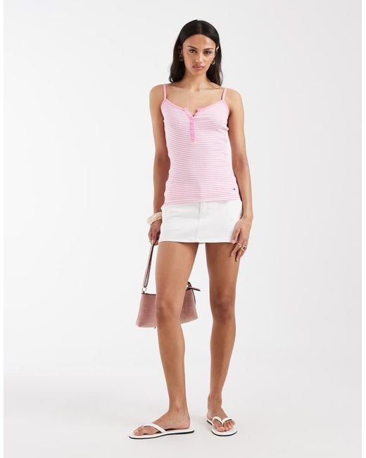 Hollister White Henley Cami
