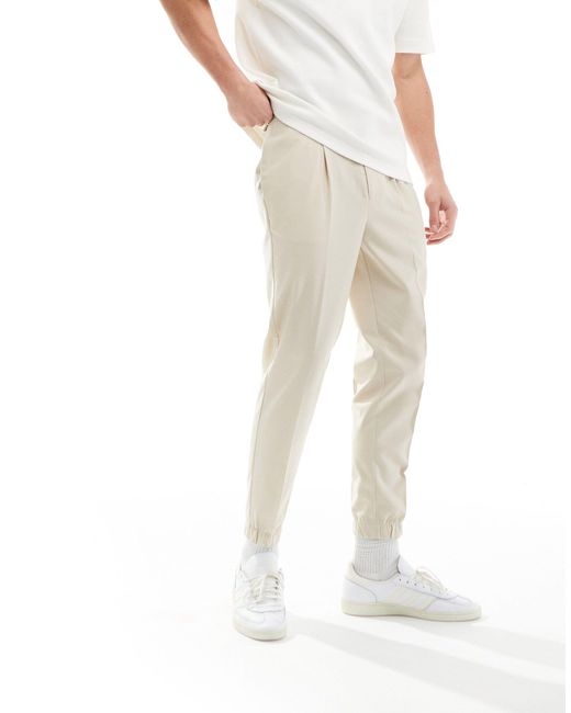 ASOS – schmal zulaufende, elegante jogginghose in White für Herren