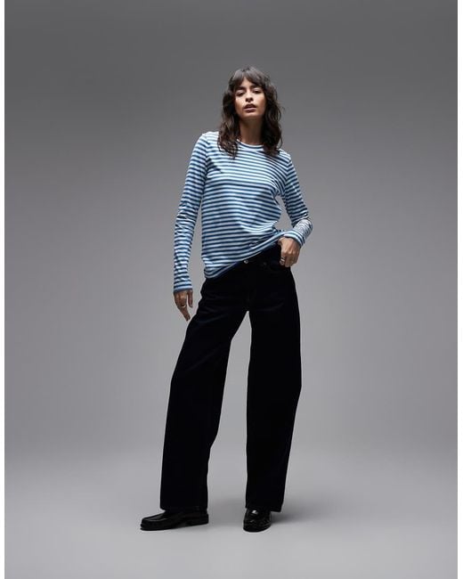 ARKET Blue Pure Cotton Long Sleeve T-shirt