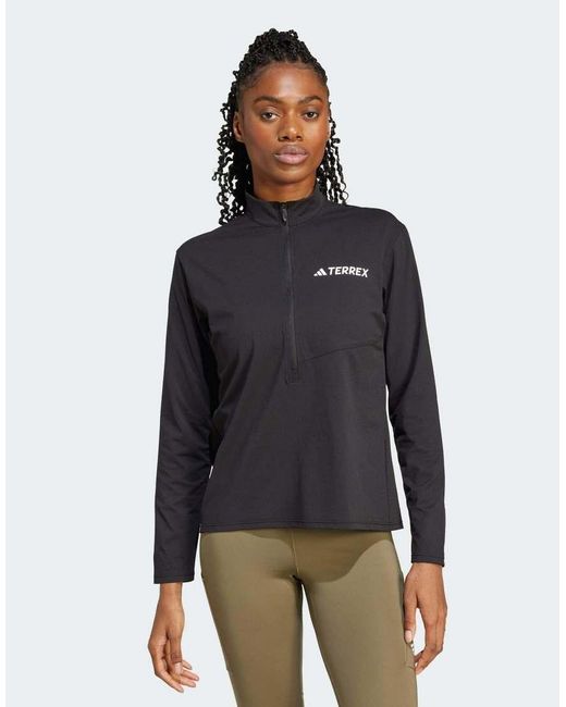 Adidas Black Terrex Multi Climacool 1/2 Zip Long Sleeve Tee