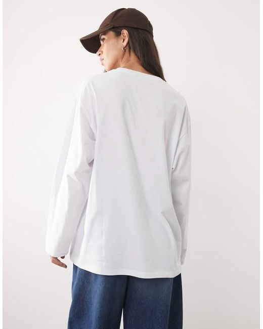 ASOS White Graphic Long Sleeve T-Shirt