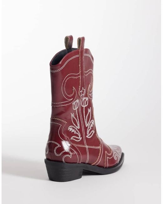 Public Desire Ula Embroidered Low Ankle Boots