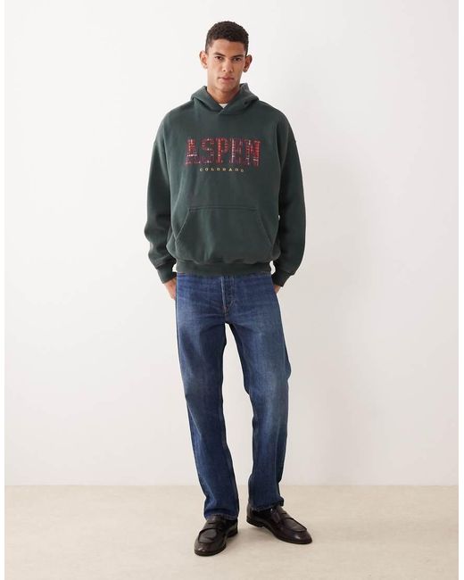 Abercrombie & Fitch Green Colorado Graphic Oversized Hoodie for men