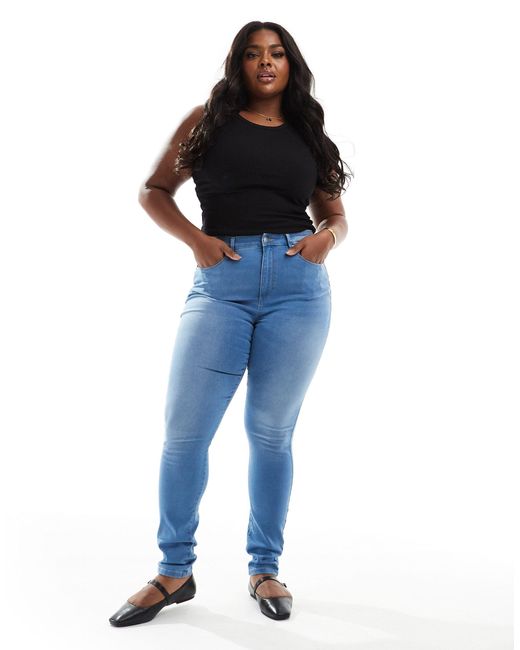 ONLY Blue Augusta High Waisted Skinny Jeans