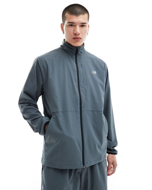 New Balance Blue Stretch Woven Jacket for men