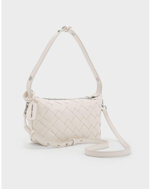 Charles & Keith Gray Ivette Woven Shoulder Bag