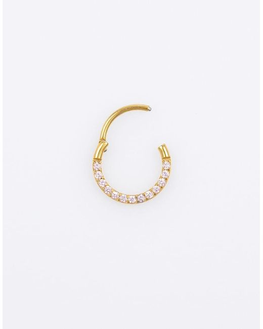Lovisa White Plated Surgical Steel Cubic Zirconia Clicker Earring 8Mm