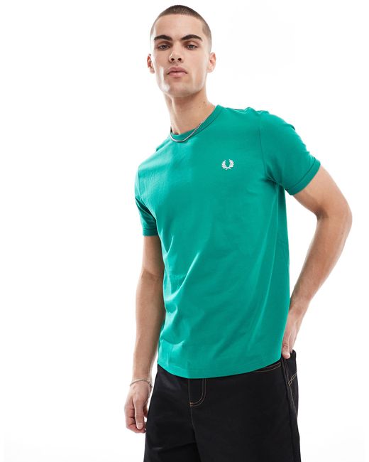 Fred Perry – es ringer-t-shirt in Green für Herren