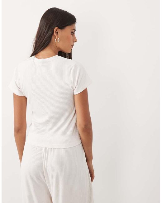 ASOS White Lounge Mix & Match Rib Baby Tee Pyjama