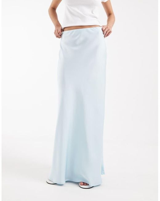 Vero Moda White Satin Bias Midi Skirt