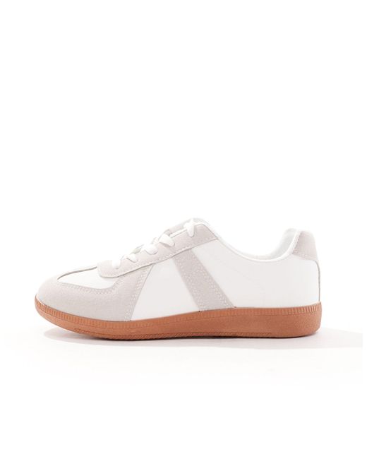 Truffle Collection White Gum Sole Trainers