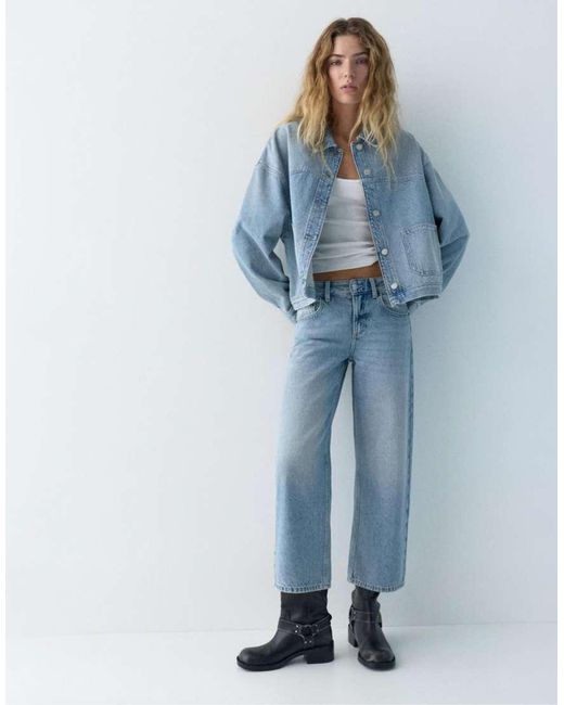Camicia Pallido Squadrata di Pull&Bear in Blue
