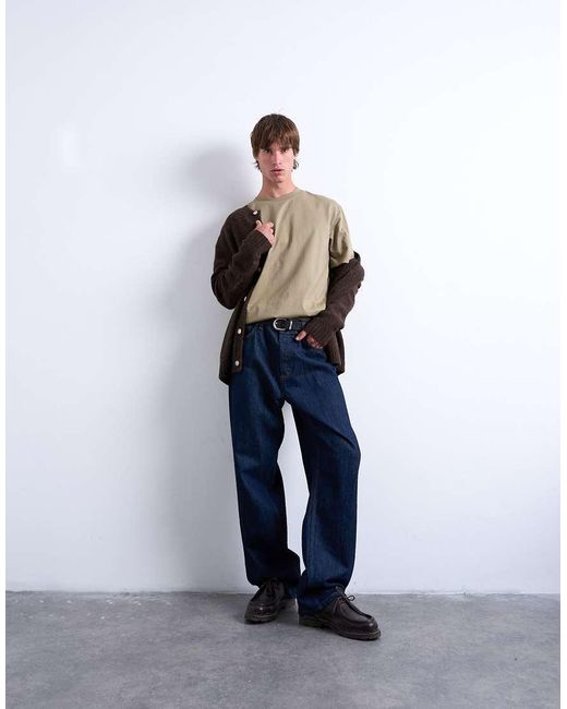 Topman Green Relaxed Fit T-Shirt for men