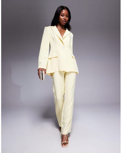 ASOS Natural Co-ord Single Breasted Tailored Suit Blazer