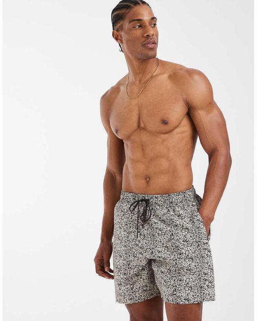 Lacoste Gray Printed Swim Shorts for men