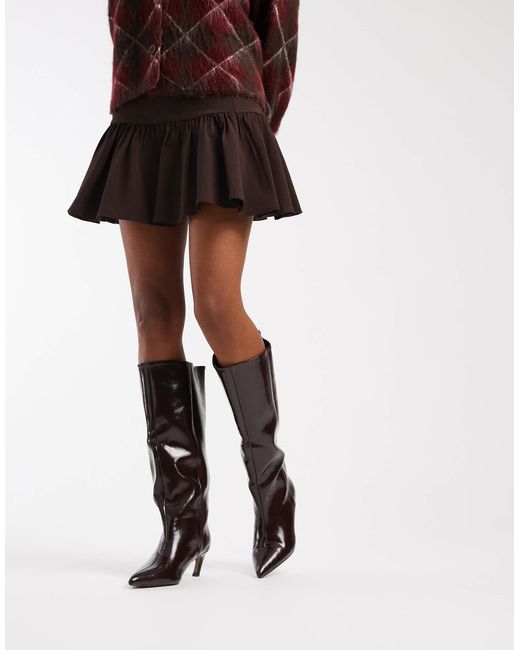 ASOS Natural – carmel – kniehohe stiefel