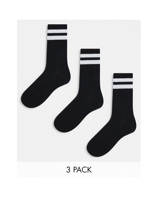 Jack & Jones – 3er-pack tennissocken in Black für Herren