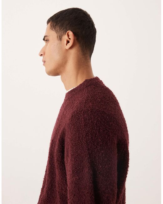 ASOS – bouclé-strickpullover in Red für Herren