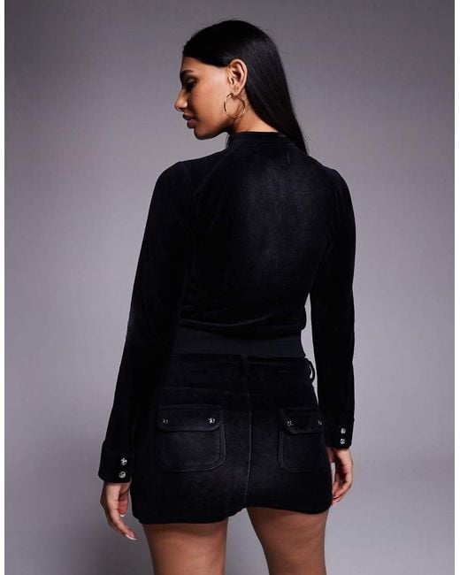 Juicy Couture Blue Vintage Crease Moto Jacket