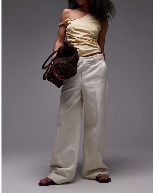 Mango Gray Elasticated Waist Wide Leg Trouser