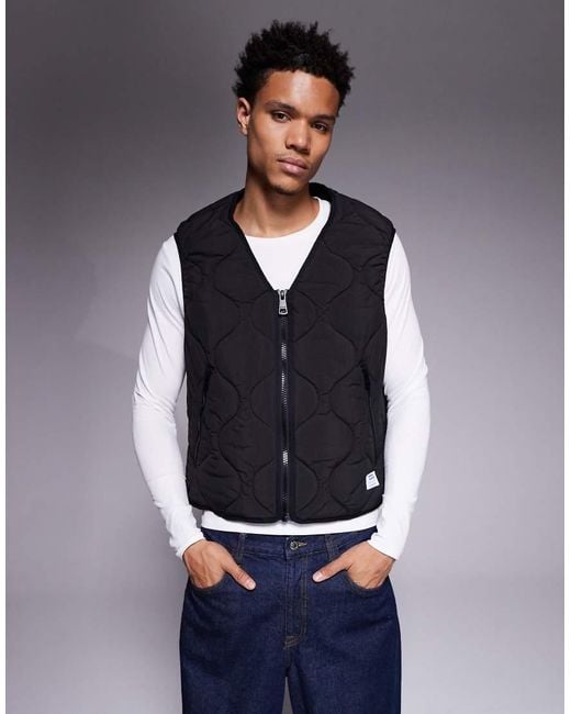 HUGO Blue Bocolino Relaxed Fit Quilted Vest for men