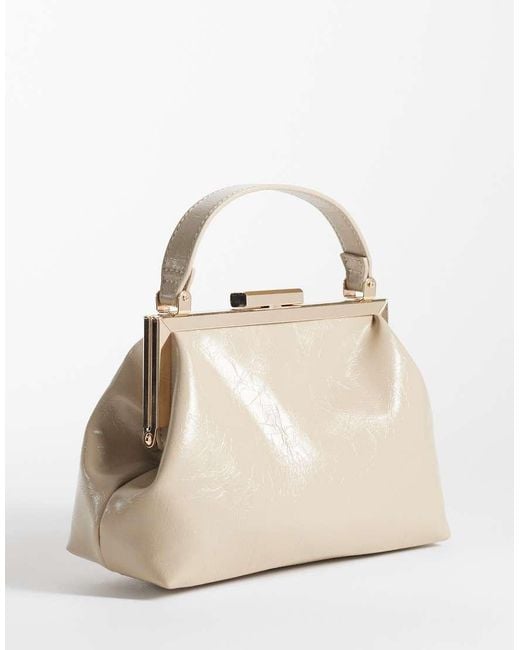 ASOS Natural Textured Frame Mini Clutch Bag