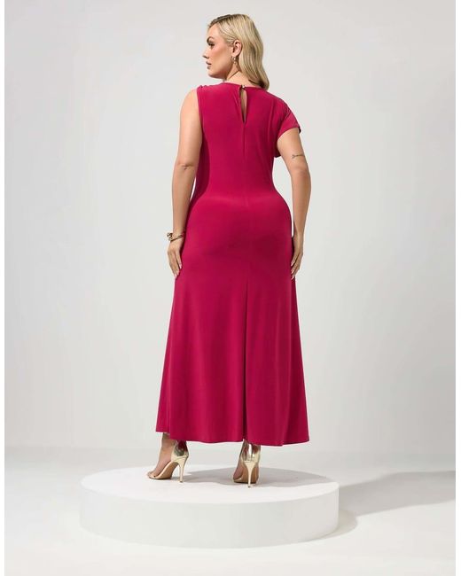 Yours Clothing Pink Metal Buckle Detail Maxi Dress