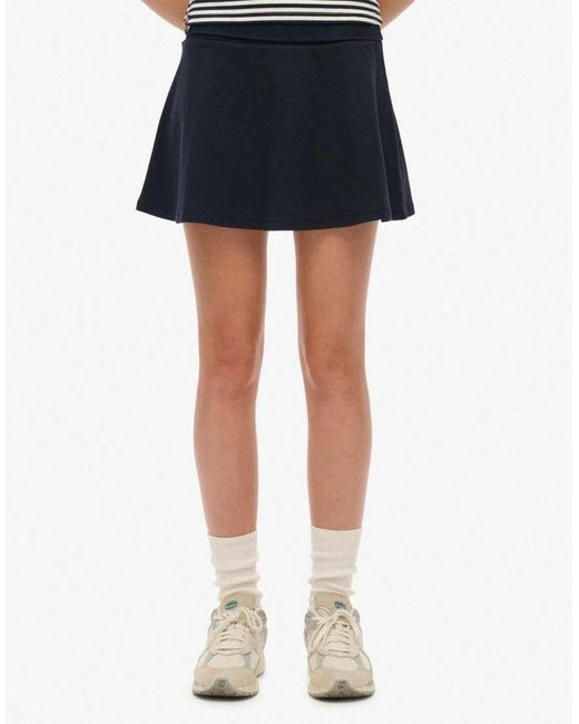 Superdry Blue Athletic Essentials Fold Over Skirt