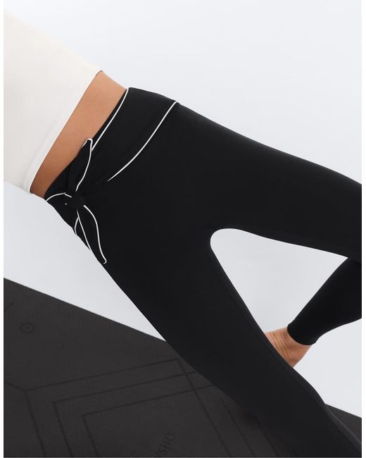 Oysho Blue Comfortlux High-rise Ankle-length leggings With Bow