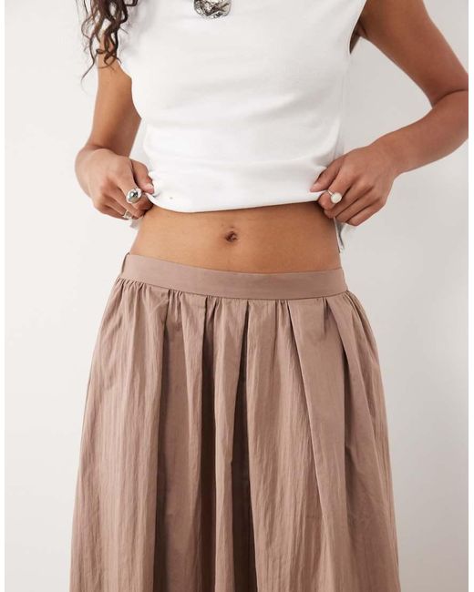 ASOS Natural Volume Midi Skirt