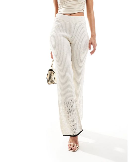 River Island White Knitted Trousers